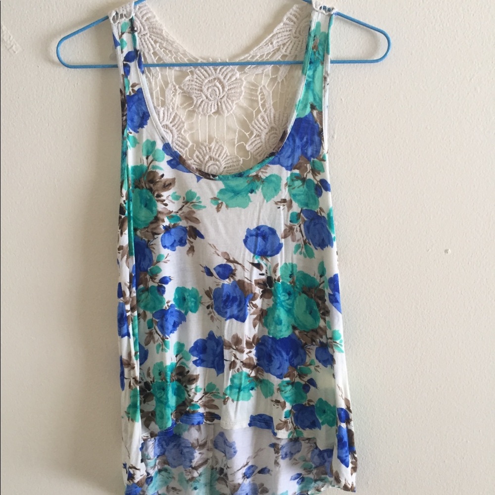 Forever 21 Floral Tank with Crochet Back